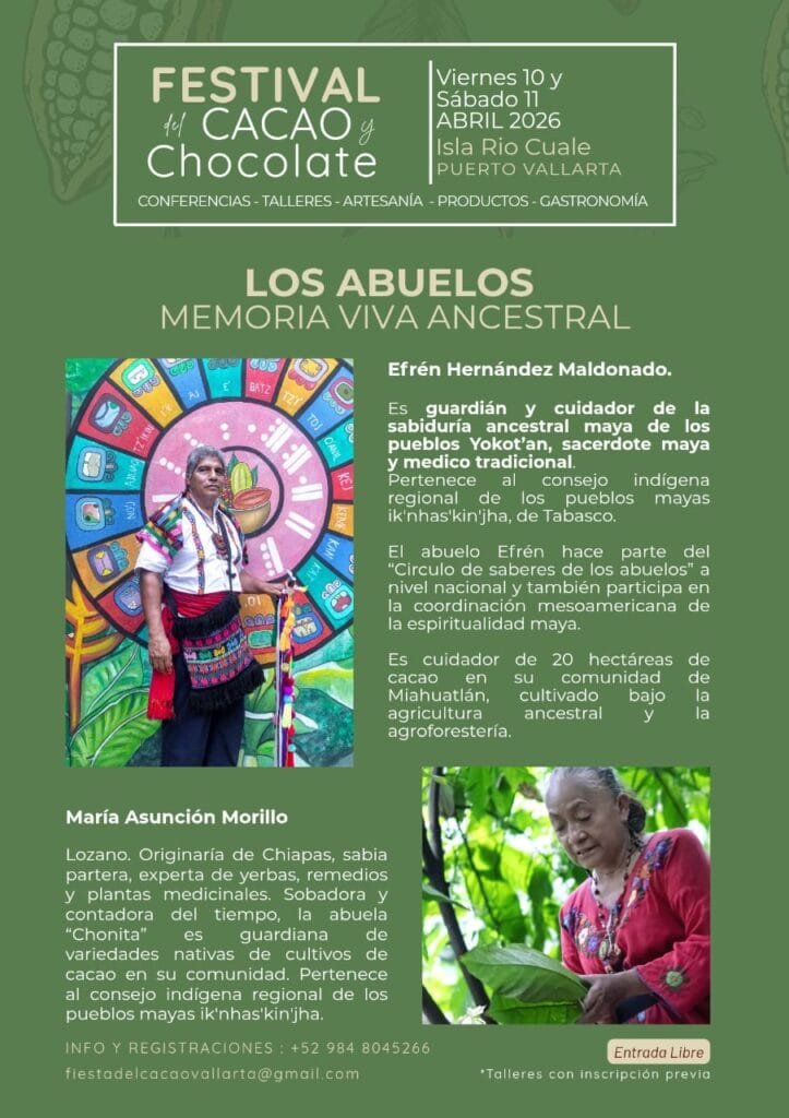 Fiesta del Cacao 2026 – Tradición, Cultura y Sabor 2 Fotografía de los abuelos de tradición maya Efrén Hernández y María Asunción Morillo.