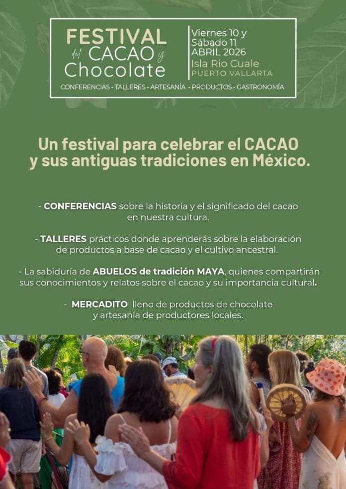 fiesta-del-cacao-puerto-vallarta-2026 Cartel oficial de la Fiesta del Cacao 2026 en la Isla Río Cuale de Puerto Vallarta.