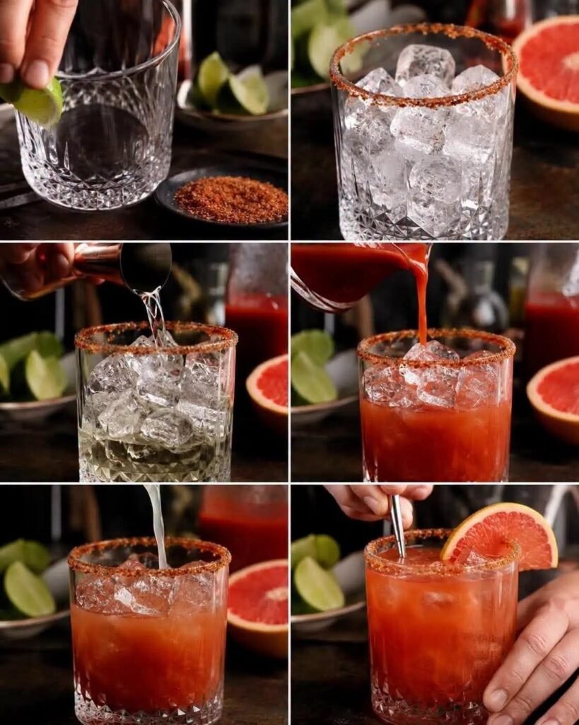 preparacion paso a paso de bebida vampiro con sangrita y tequila